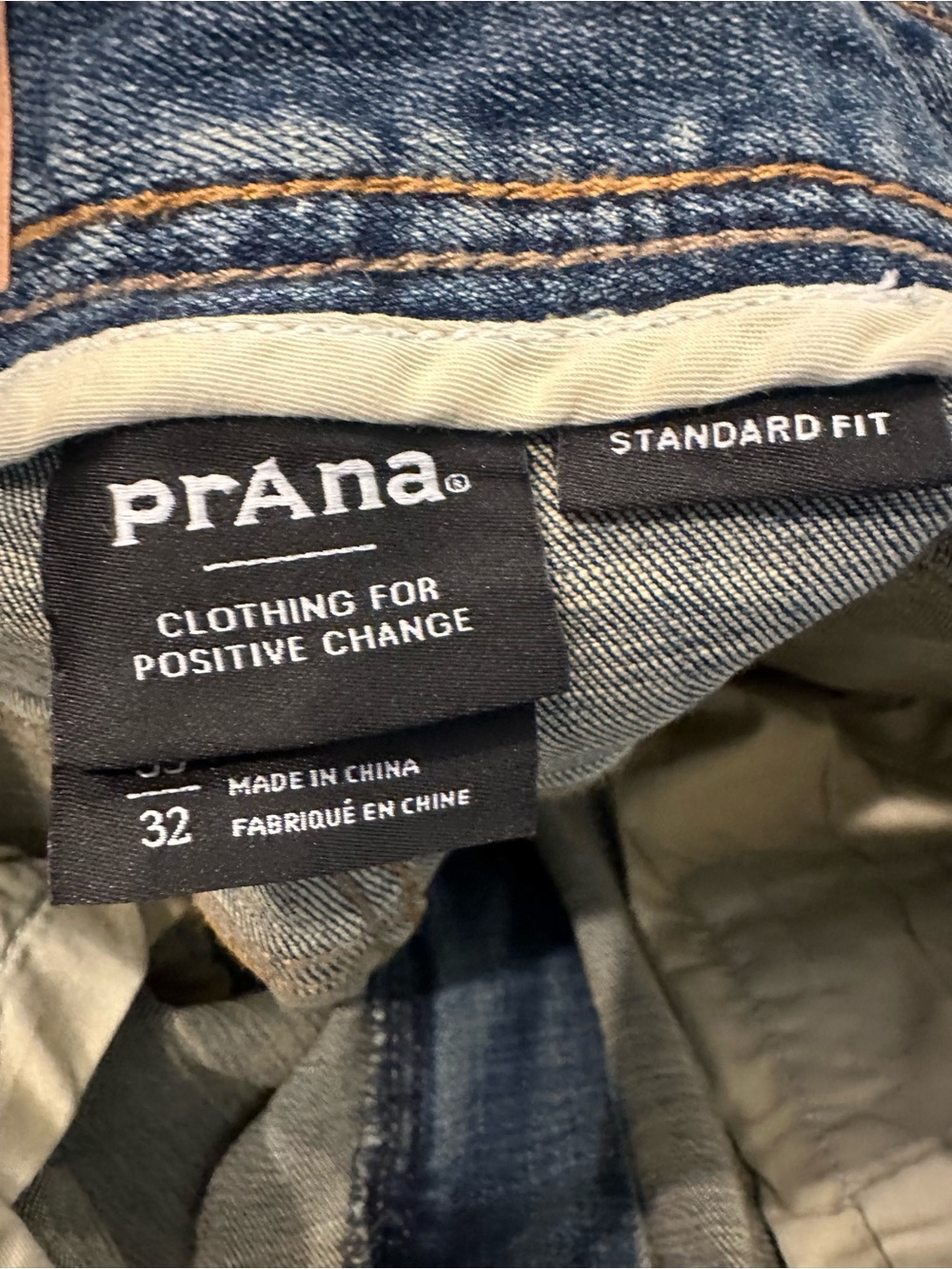 NWT Prana Axiom Straight Leg Jeans Antique Stone Wash 33x32 Standard Fit - Picture 7 of 9